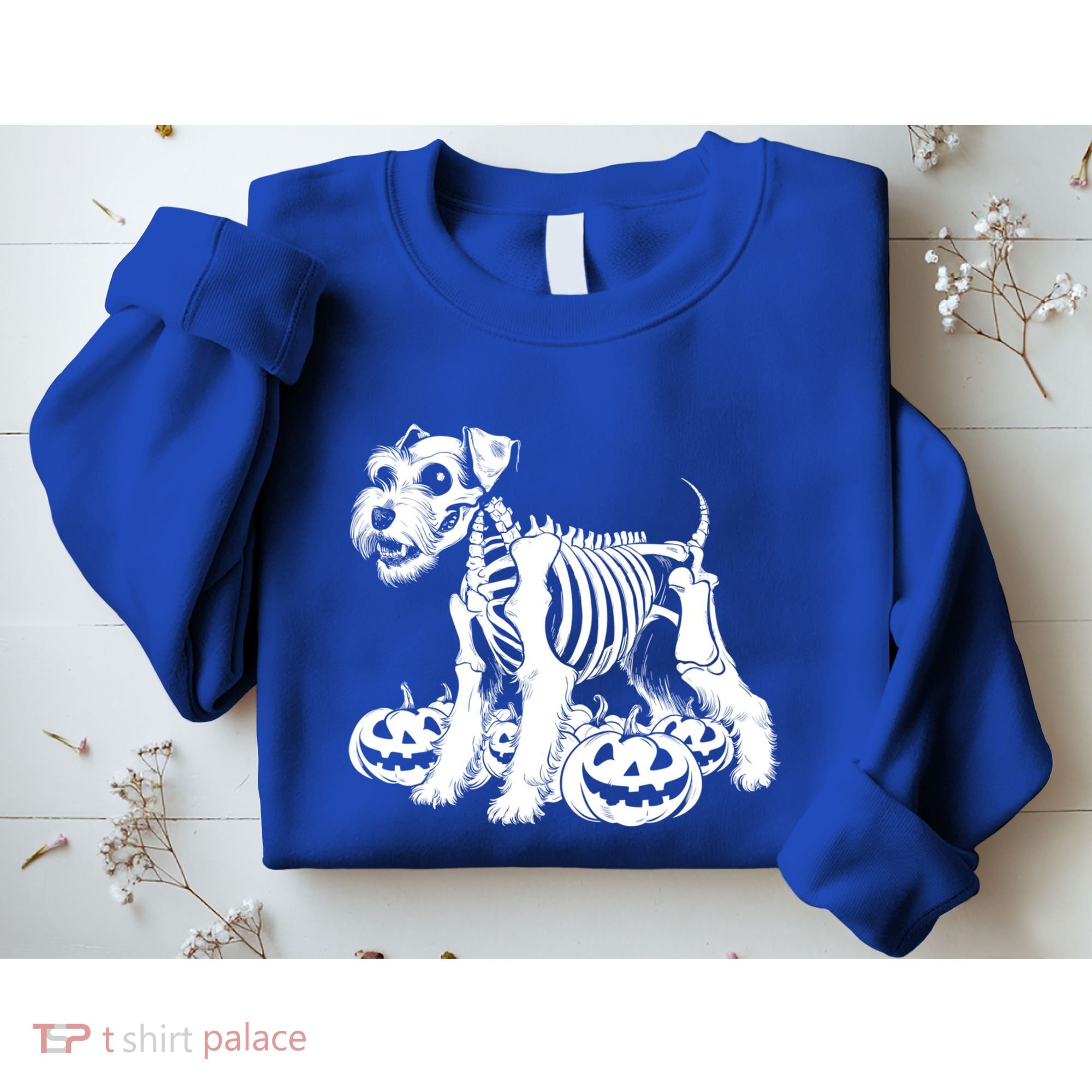 Miniature Schnauzer Skeleton Birthday Halloween Cute Gift Sweatshirt