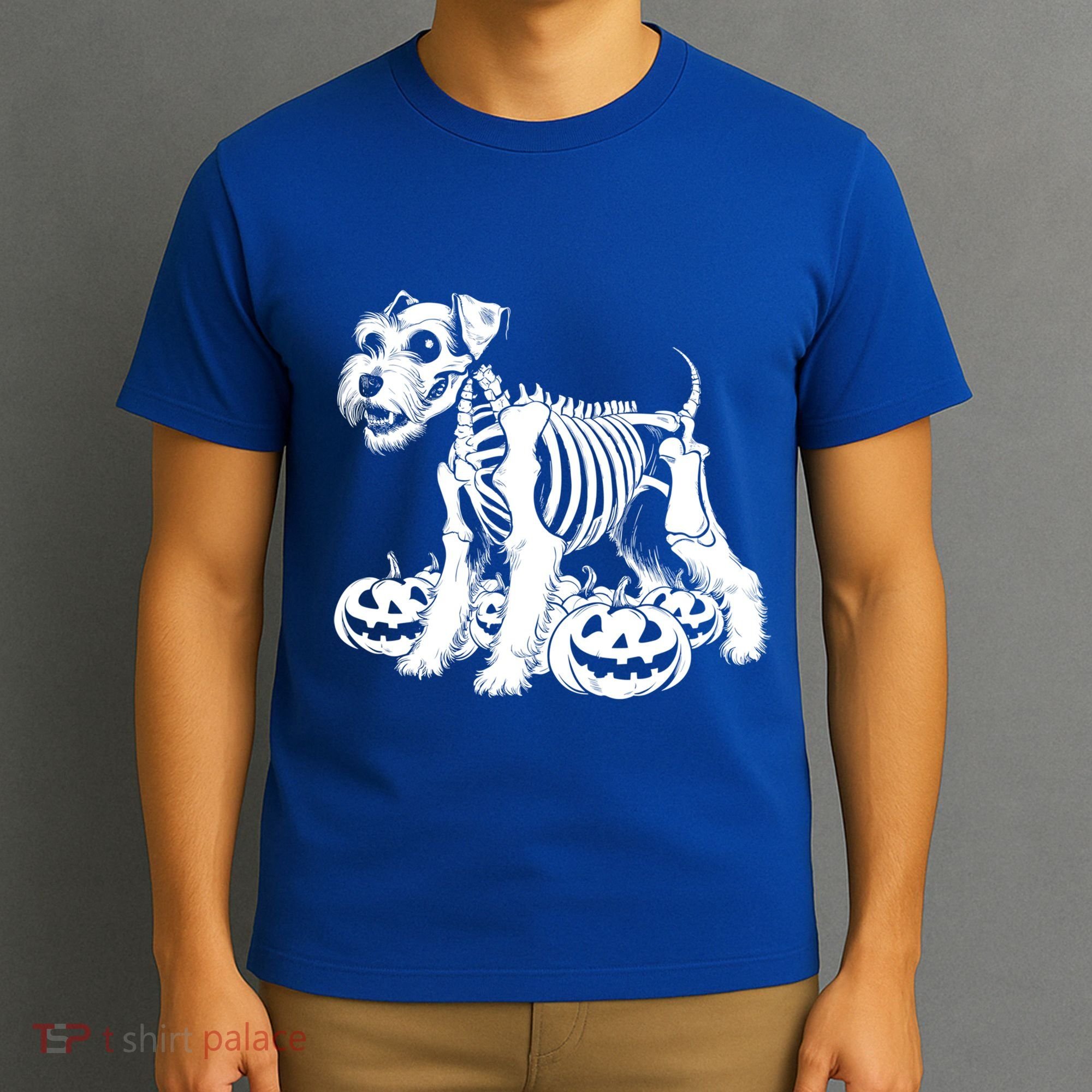 Miniature Schnauzer Skeleton Birthday Halloween Cute Gift T-Shirt