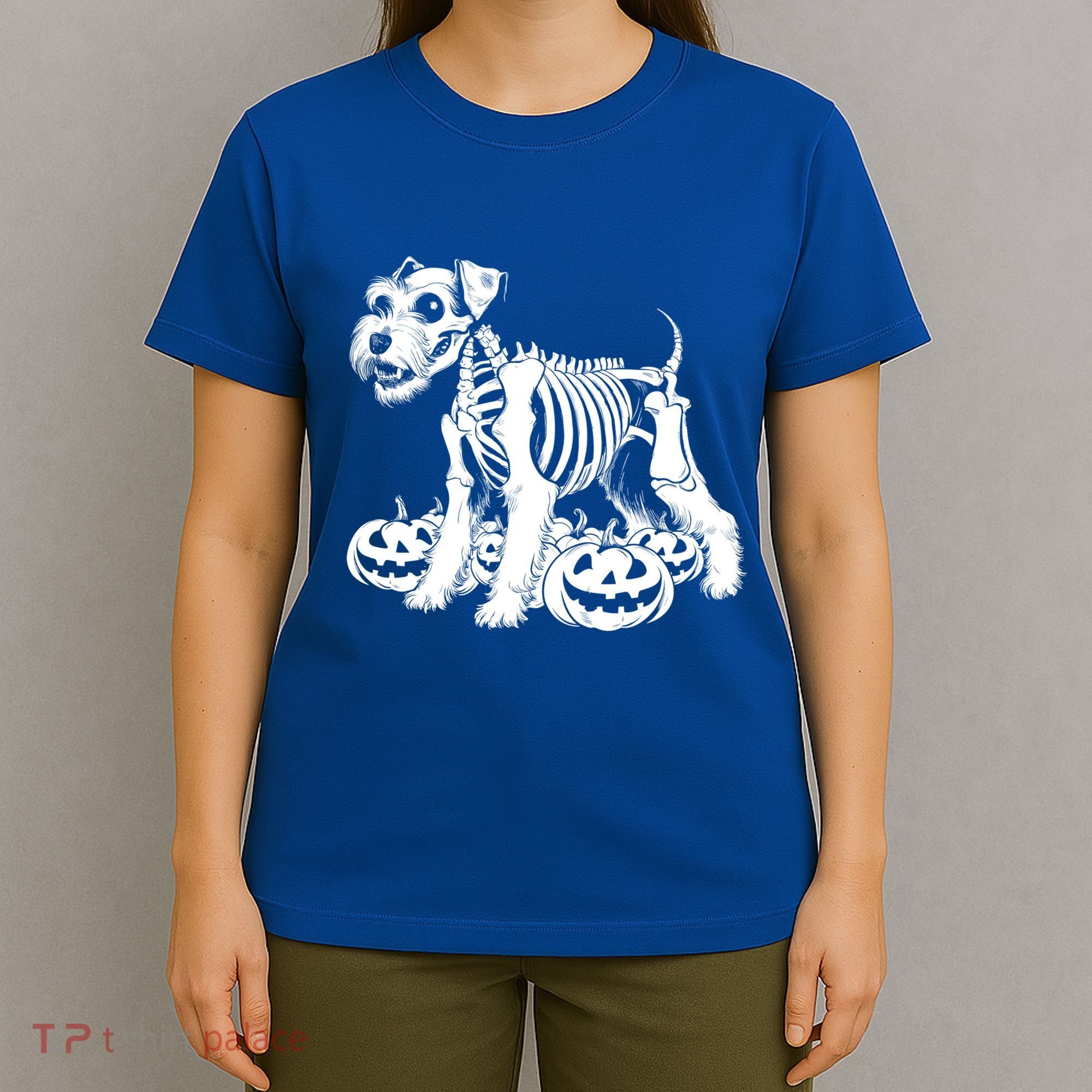 Miniature Schnauzer Skeleton Birthday Halloween Cute Gift T-Shirt