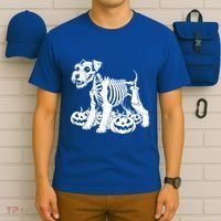 Miniature Schnauzer Skeleton Birthday Halloween Cute Gift T-Shirt thumb 6
