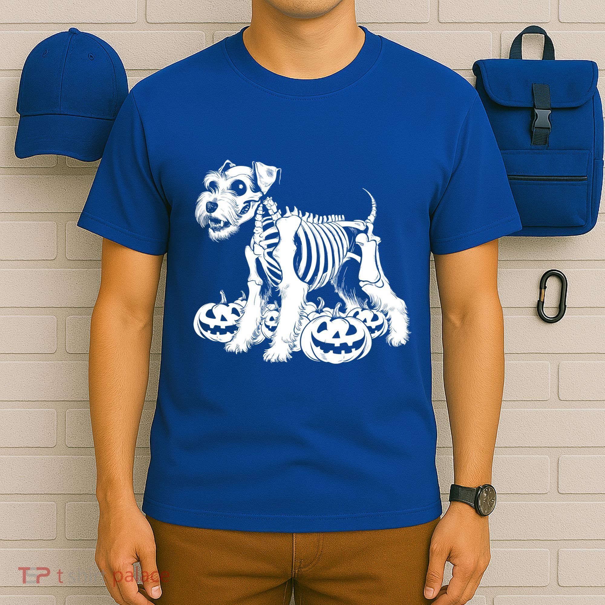 Miniature Schnauzer Skeleton Birthday Halloween Cute Gift T-Shirt