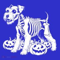 Miniature Schnauzer Skeleton Birthday Halloween Cute Gift Button thumb 1