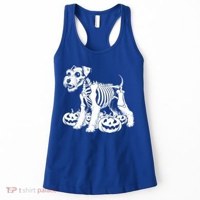 Miniature Schnauzer Skeleton Birthday Halloween Cute Gift Women's Tank Top