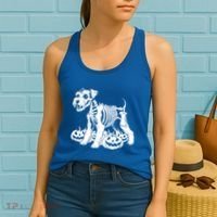 Miniature Schnauzer Skeleton Birthday Halloween Cute Gift Women's Tank Top thumb 2