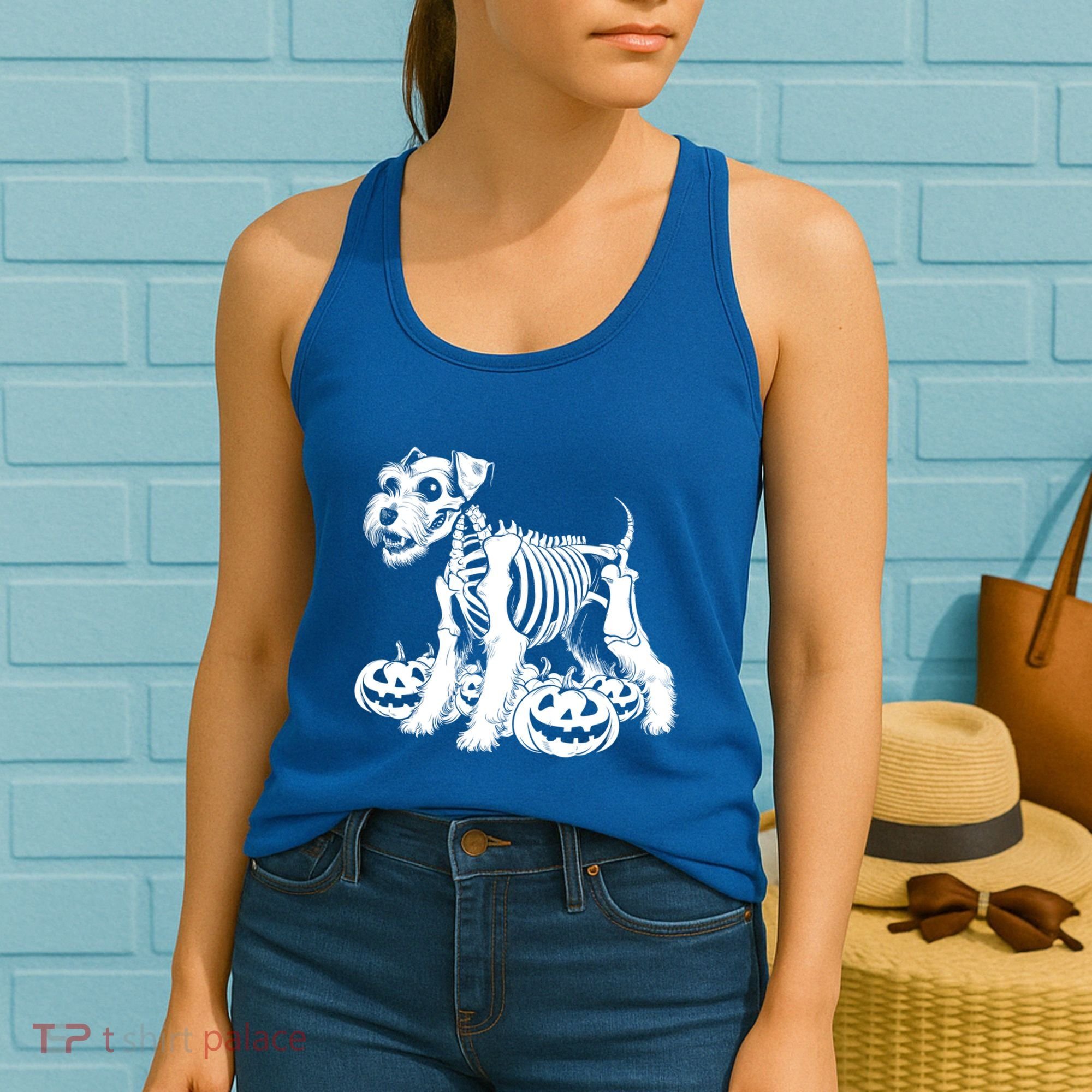 Miniature Schnauzer Skeleton Birthday Halloween Cute Gift Women's Tank Top
