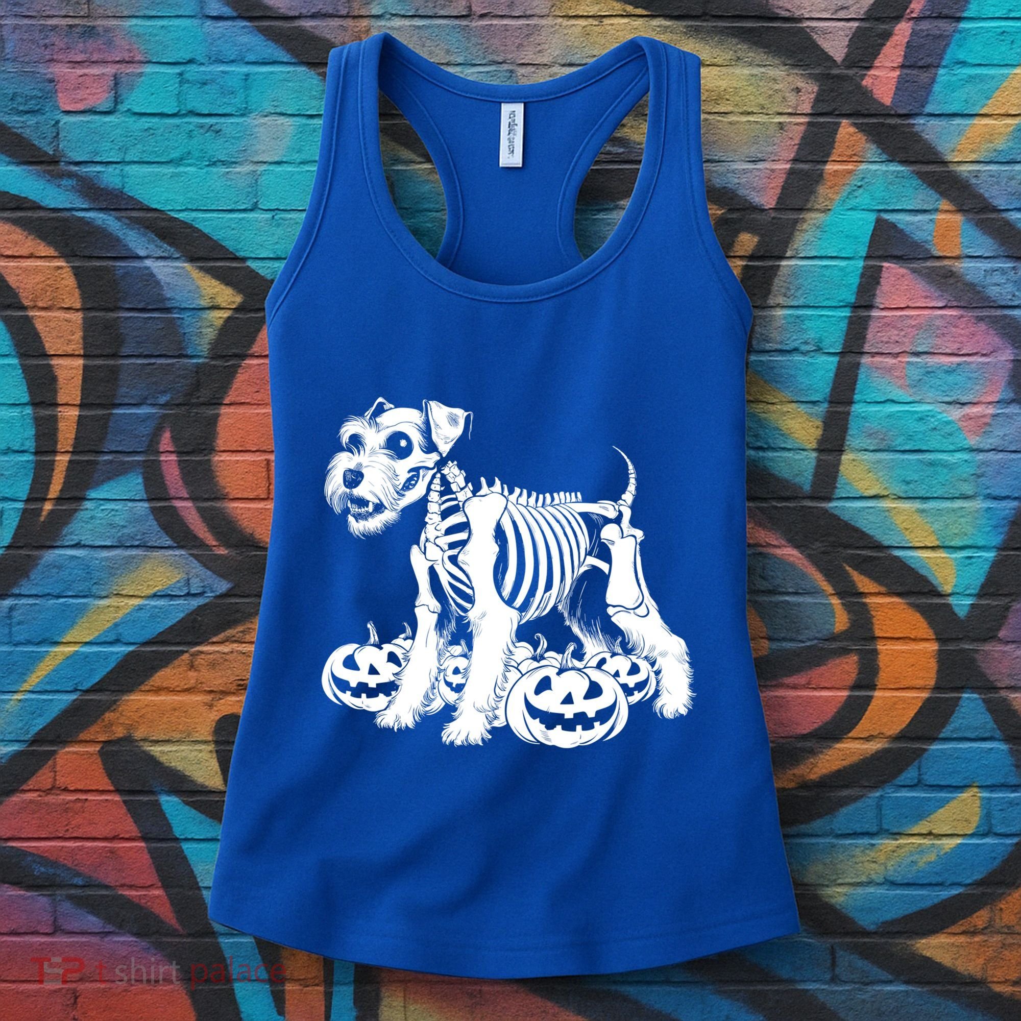 Miniature Schnauzer Skeleton Birthday Halloween Cute Gift Women's Tank Top