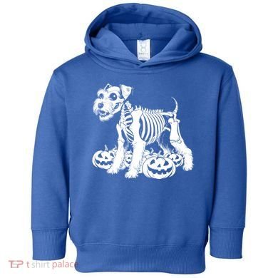Miniature Schnauzer Skeleton Birthday Halloween Cute Gift Toddler Hoodie