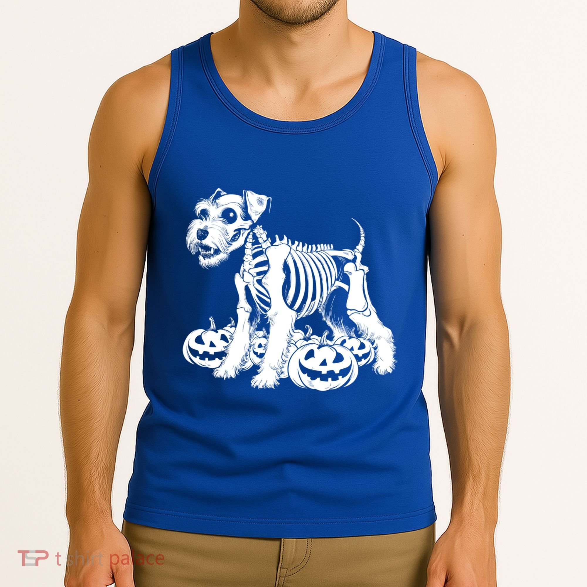 Miniature Schnauzer Skeleton Birthday Halloween Cute Gift Tank Top