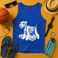 Miniature Schnauzer Skeleton Birthday Halloween Cute Gift Tank Top thumb 4
