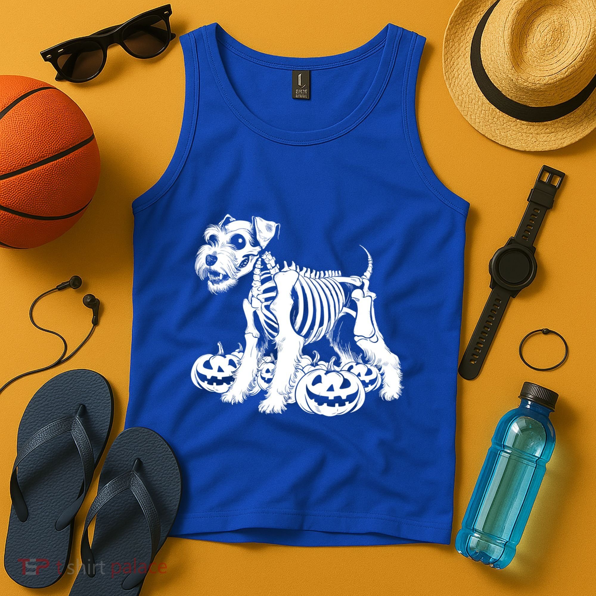 Miniature Schnauzer Skeleton Birthday Halloween Cute Gift Tank Top