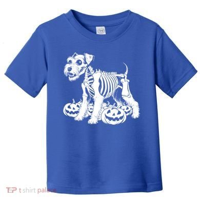 Miniature Schnauzer Skeleton Birthday Halloween Cute Gift Toddler T-Shirt