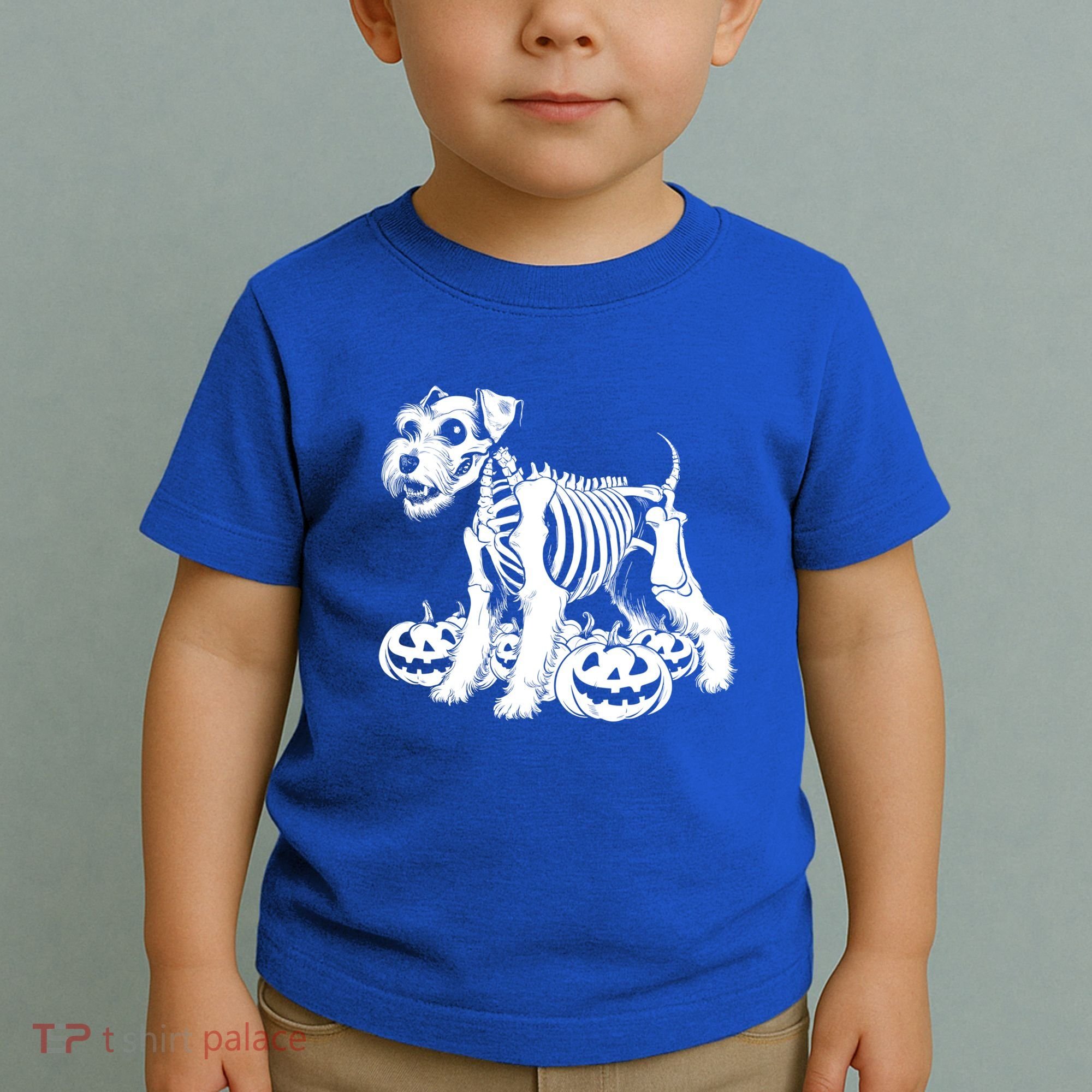 Miniature Schnauzer Skeleton Birthday Halloween Cute Gift Toddler T-Shirt