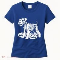 Miniature Schnauzer Skeleton Birthday Halloween Cute Gift Women's T-Shirt thumb 0