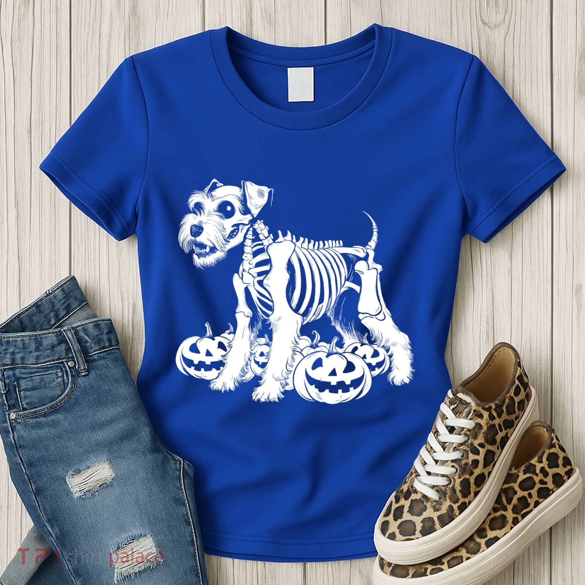 Miniature Schnauzer Skeleton Birthday Halloween Cute Gift Women's T-Shirt