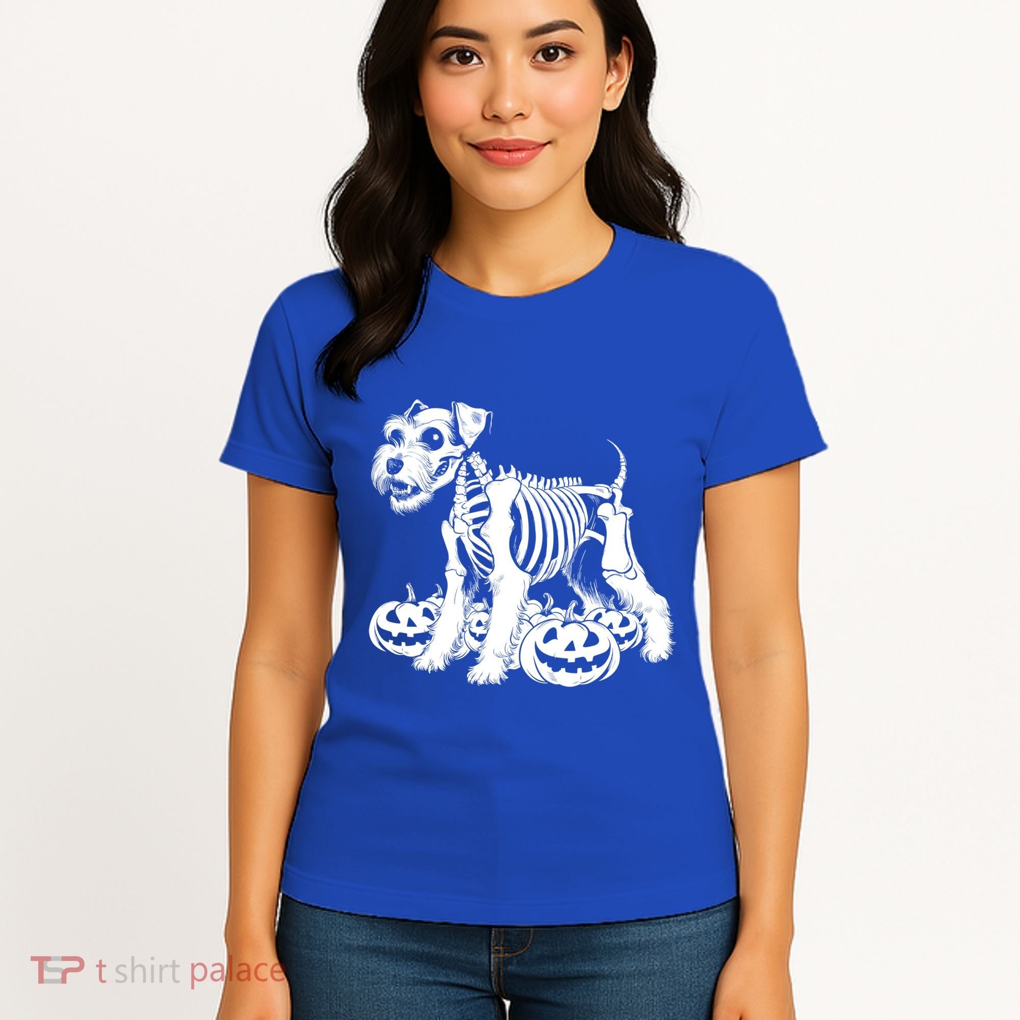 Miniature Schnauzer Skeleton Birthday Halloween Cute Gift Women's T-Shirt