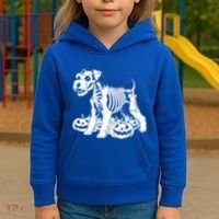 Miniature Schnauzer Skeleton Birthday Halloween Cute Gift Kids Hoodie thumb 3