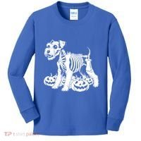Miniature Schnauzer Skeleton Birthday Halloween Cute Gift Kids Long Sleeve Shirt thumb 0