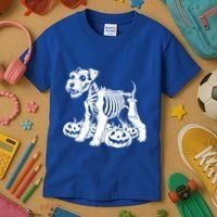 Miniature Schnauzer Skeleton Birthday Halloween Cute Gift Kids T-Shirt thumb 3