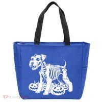 Miniature Schnauzer Skeleton Birthday Halloween Cute Gift Tote Bag thumb 0