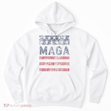 MAGA Stars & Stripes Retro Vintage Distressed Graphic Hoodie
