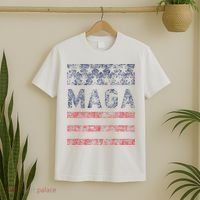 MAGA Stars & Stripes Retro Vintage Distressed Graphic T-Shirt thumb 2