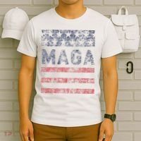 MAGA Stars & Stripes Retro Vintage Distressed Graphic T-Shirt thumb 6