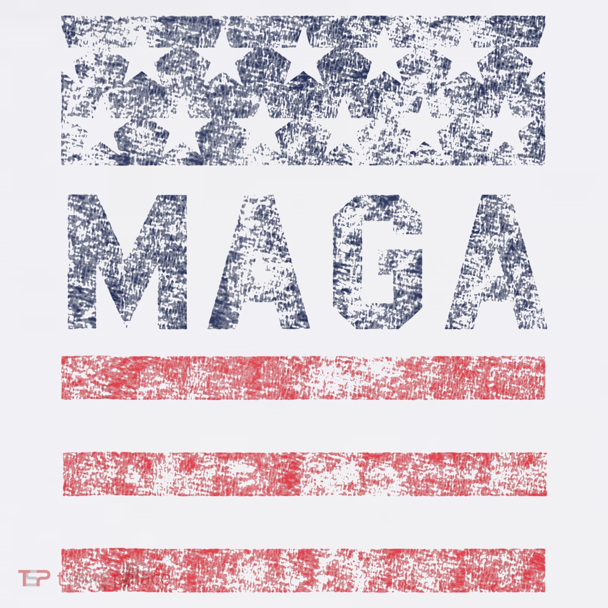 MAGA Stars & Stripes Retro Vintage Distressed Graphic T-Shirt