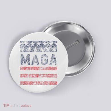 MAGA Stars & Stripes Retro Vintage Distressed Graphic Button