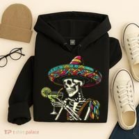 Mexican Skeleton Sombrero Cinco De Mayo Mexican Fiesta Party Hoodie thumb 4
