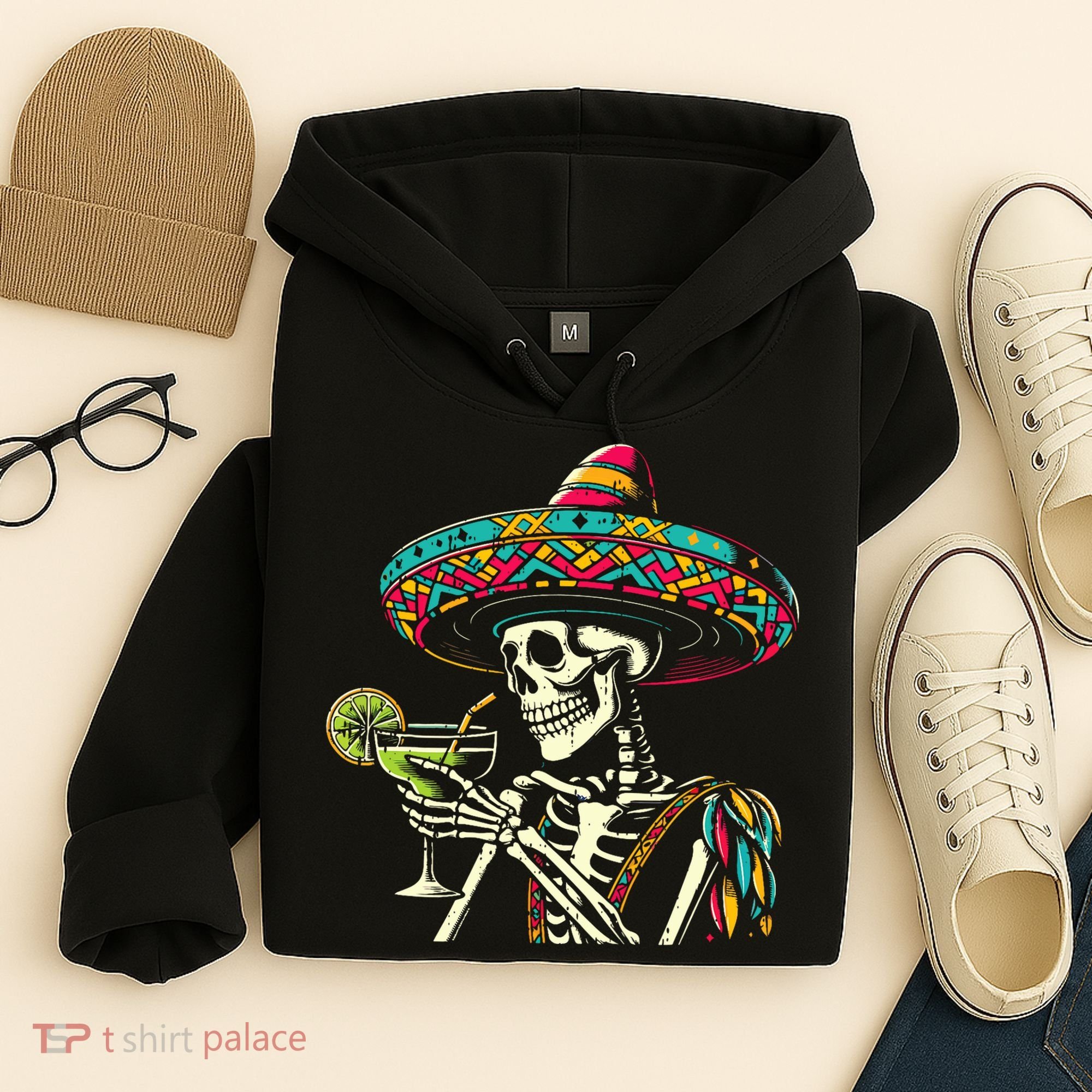 Mexican Skeleton Sombrero Cinco De Mayo Mexican Fiesta Party Hoodie