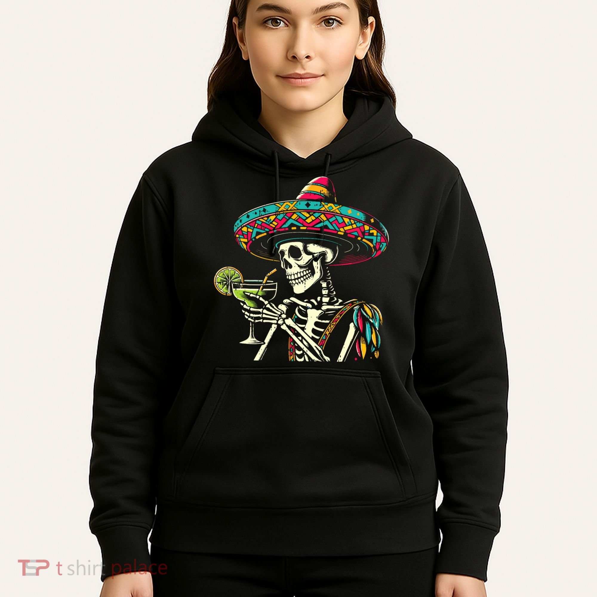 Mexican Skeleton Sombrero Cinco De Mayo Mexican Fiesta Party Hoodie