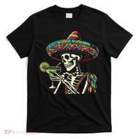 Mexican Skeleton Sombrero Cinco De Mayo Mexican Fiesta Party T-Shirt thumb 0