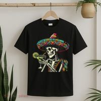 Mexican Skeleton Sombrero Cinco De Mayo Mexican Fiesta Party T-Shirt thumb 2