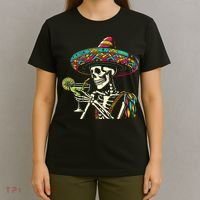 Mexican Skeleton Sombrero Cinco De Mayo Mexican Fiesta Party T-Shirt thumb 4