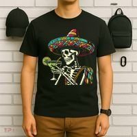 Mexican Skeleton Sombrero Cinco De Mayo Mexican Fiesta Party T-Shirt thumb 6