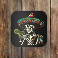 Mexican Skeleton Sombrero Cinco De Mayo Mexican Fiesta Party Coaster thumb 0