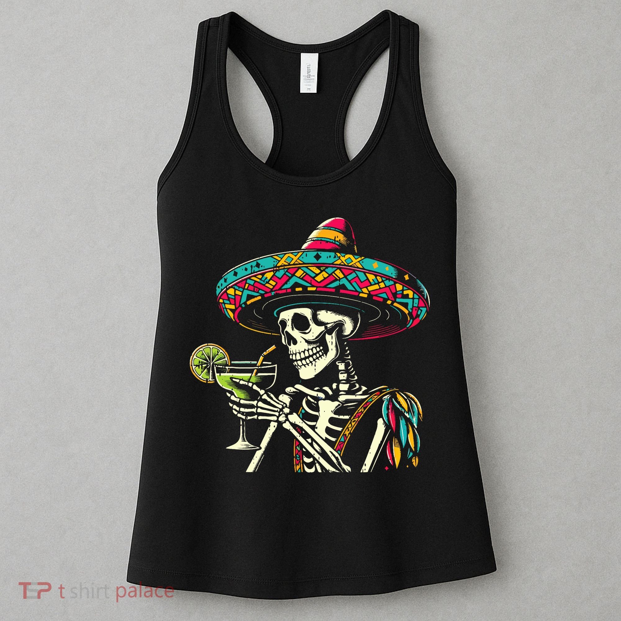 Mexican Skeleton Sombrero Cinco De Mayo Mexican Fiesta Party Women's Tank Top