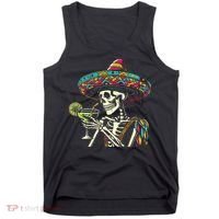 Mexican Skeleton Sombrero Cinco De Mayo Mexican Fiesta Party Tank Top thumb 0