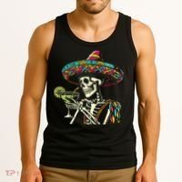 Mexican Skeleton Sombrero Cinco De Mayo Mexican Fiesta Party Tank Top thumb 3