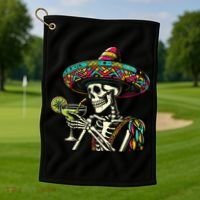 Mexican Skeleton Sombrero Cinco De Mayo Mexican Fiesta Party Golf Towel thumb 1