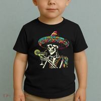 Mexican Skeleton Sombrero Cinco De Mayo Mexican Fiesta Party Toddler T-Shirt thumb 2