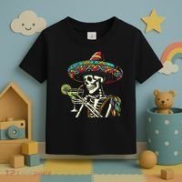 Mexican Skeleton Sombrero Cinco De Mayo Mexican Fiesta Party Toddler T-Shirt thumb 3