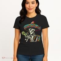 Mexican Skeleton Sombrero Cinco De Mayo Mexican Fiesta Party Women's T-Shirt thumb 4