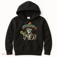 Mexican Skeleton Sombrero Cinco De Mayo Mexican Fiesta Party Kids Hoodie thumb 0