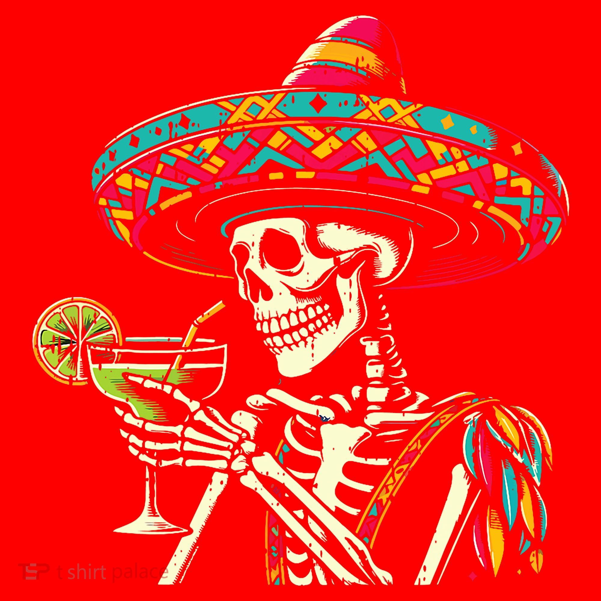 Mexican Skeleton Sombrero Cinco De Mayo Mexican Fiesta Party Santa Hat