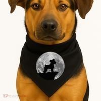 Miniature Schnauzer Silhouette In The Moon Costume USA-Made Doggie Bandana thumb 1