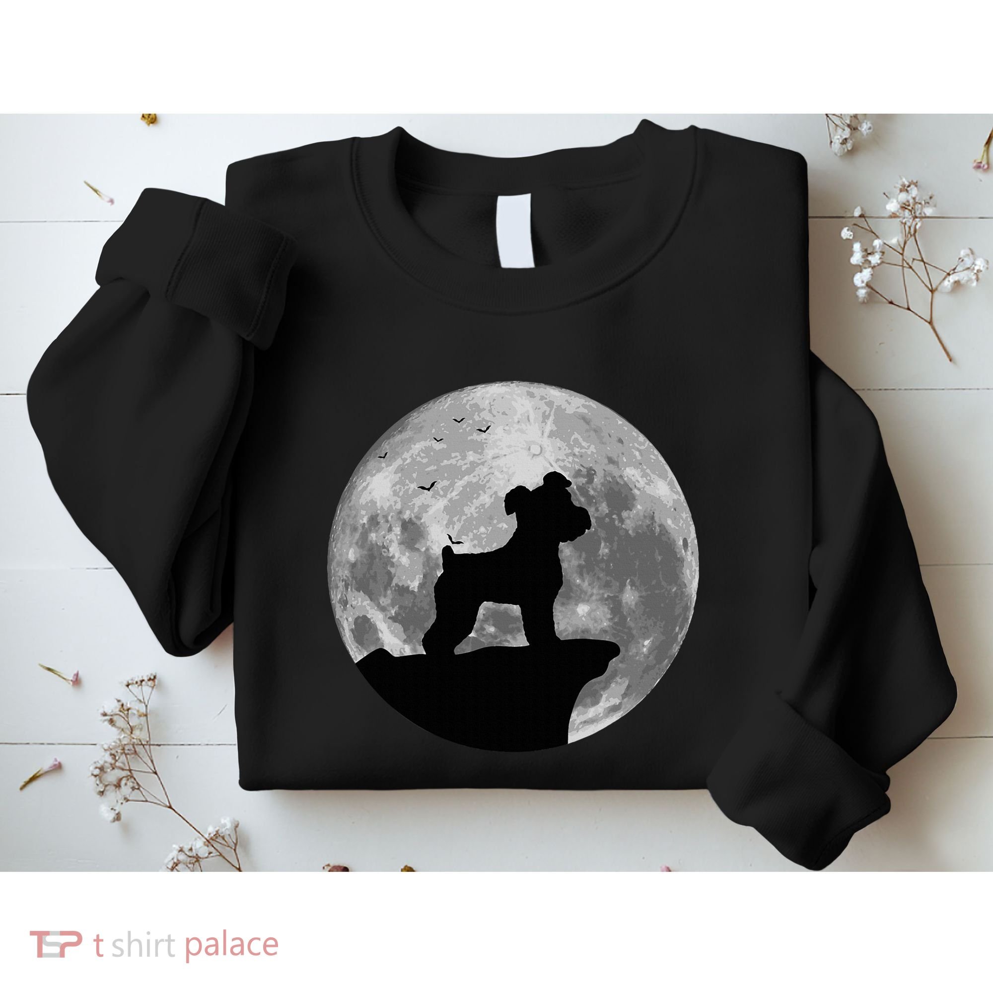 Miniature Schnauzer Silhouette In The Moon Costume Sweatshirt