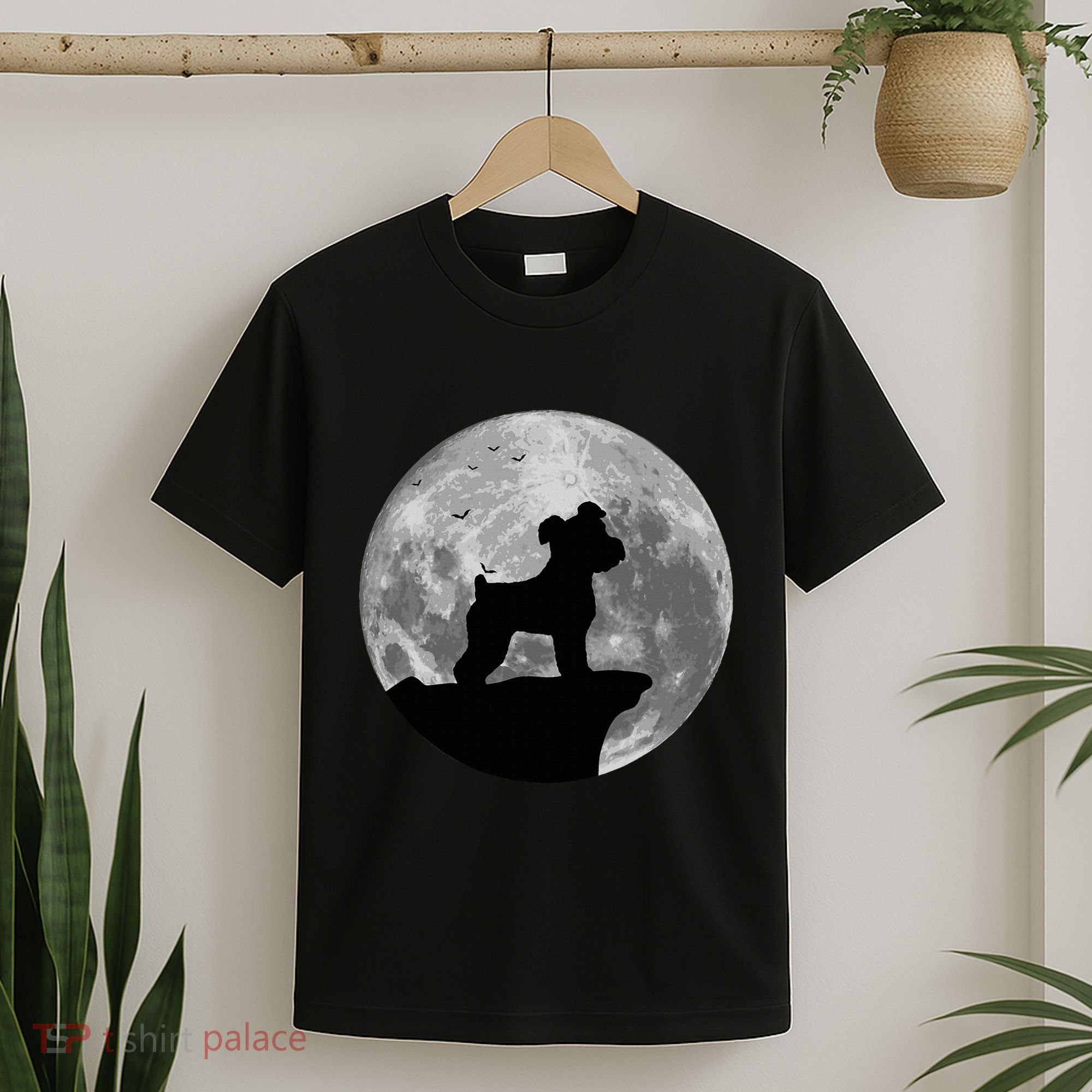 Miniature Schnauzer Silhouette In The Moon Costume T-Shirt
