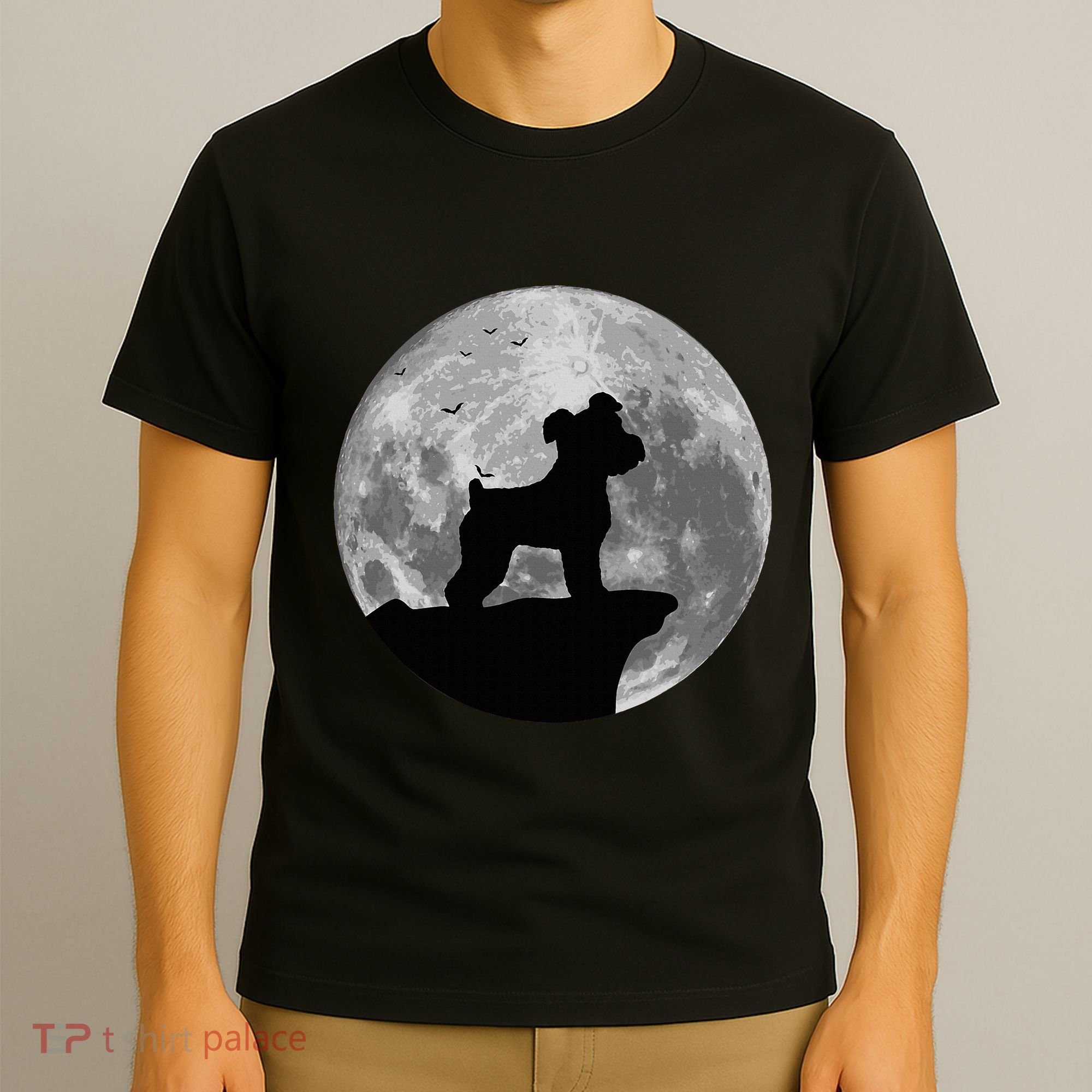 Miniature Schnauzer Silhouette In The Moon Costume T-Shirt