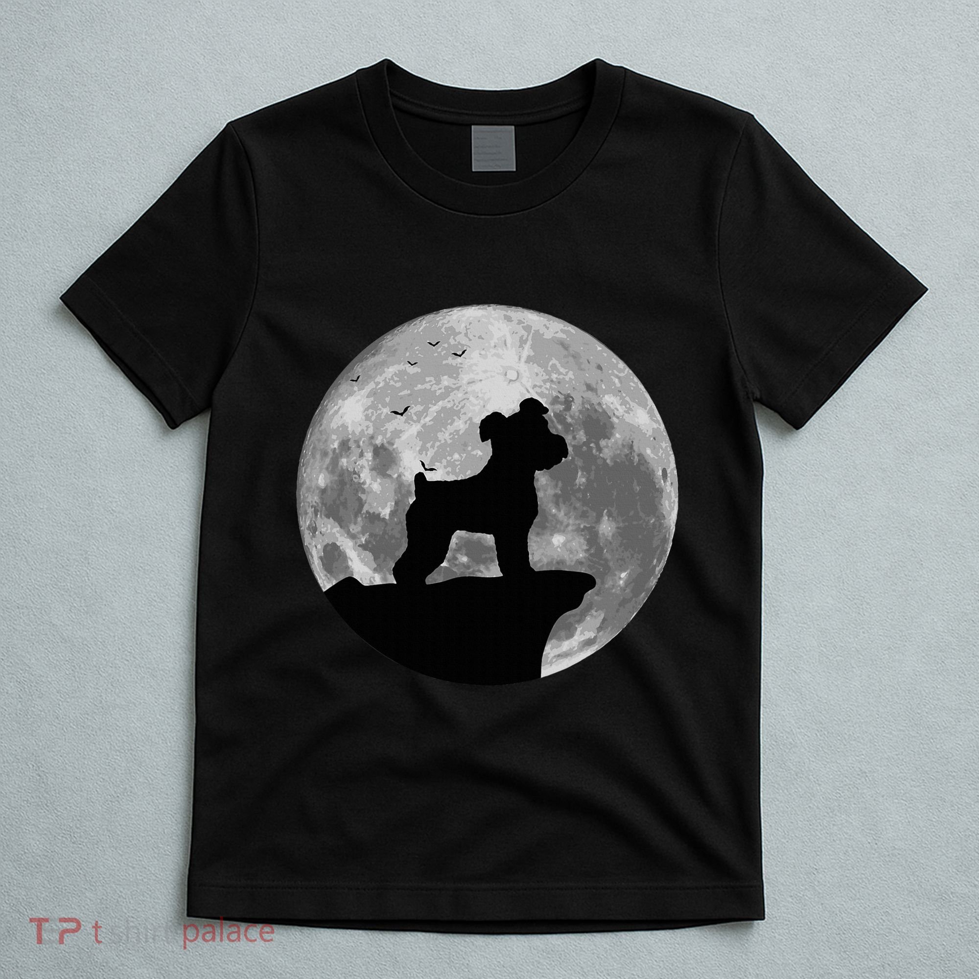 Miniature Schnauzer Silhouette In The Moon Costume T-Shirt